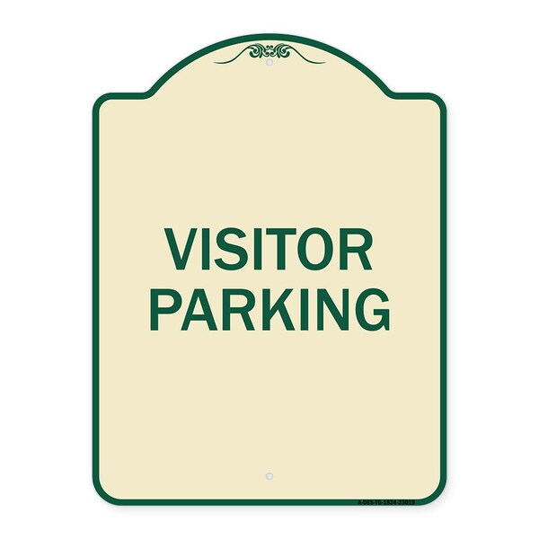 Reserved Parking Visitor Parking Heavy-Gauge Aluminum Architectural Sign, 24" x 18", TG-1824-23019